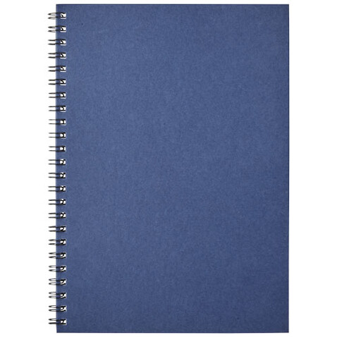 Desk-Mate® A5 recyceltes farbiges Notizbuch mit Spiralbindung, dunkelblau bedrucken, Art.-Nr. 21018755