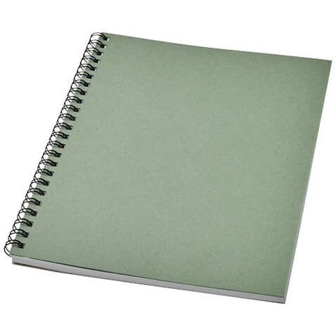 Desk-Mate® A5 recyceltes farbiges Notizbuch mit Spiralbindung, heather grün bedrucken, Art.-Nr. 21018760