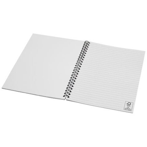 Desk-Mate® A5 recyceltes farbiges Notizbuch mit Spiralbindung, heather grün bedrucken, Art.-Nr. 21018760