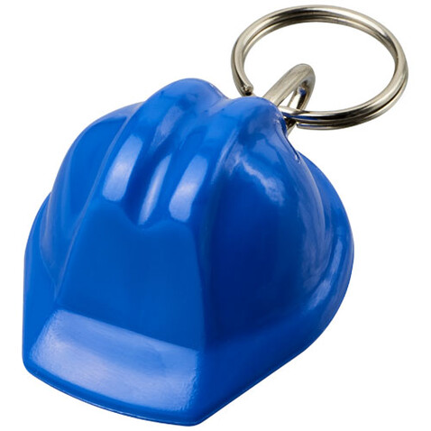 Kolt Schutzhelm Schlüsselanhänger aus recyceltem Material, blau bedrucken, Art.-Nr. 21018952