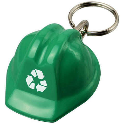 Kolt Schutzhelm Schlüsselanhänger aus recyceltem Material, grün bedrucken, Art.-Nr. 21018961 Kolt Schutzhelm Schlüsselanhänger aus recyceltem Material, grün bedrucken, Art.-Nr. 21018961