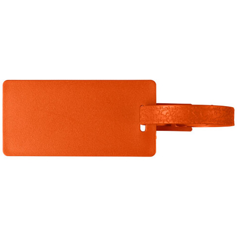 River Gepäckanhänger mit Fenster aus recyceltem Material, orange bedrucken, Art.-Nr. 21019131