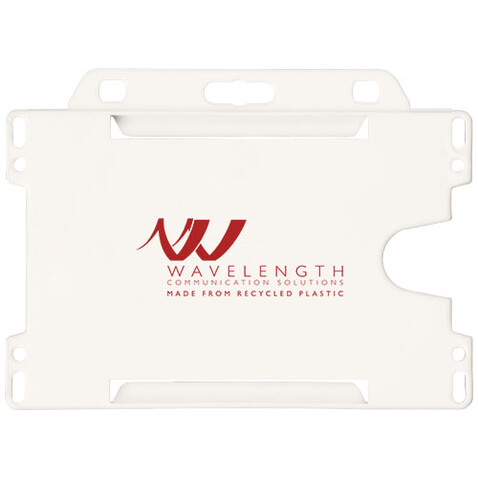 Vega Kartenhalter aus recyceltem Kunststoff, weiss bedrucken, Art.-Nr. 21019391