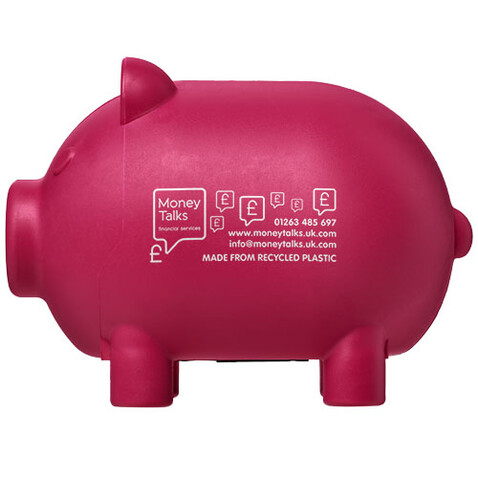 Oink kleines Sparschwein aus recyceltem Kunststoff, rosa bedrucken, Art.-Nr. 21019741