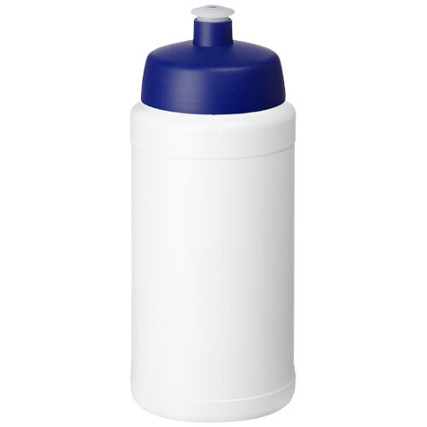 Baseline Recycelte Sportflasche, 500 ml, weiss, blau bedrucken, Art.-Nr. 21044495
