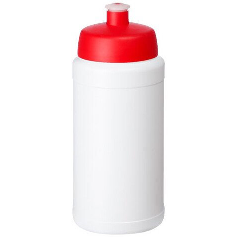 Baseline Recycelte Sportflasche, 500 ml, weiss, rot bedrucken, Art.-Nr. 21044496 Baseline Recycelte Sportflasche, 500 ml, weiss, rot bedrucken, Art.-Nr. 21044496