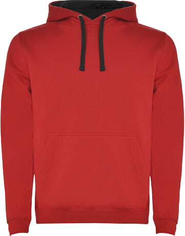 Urban Kapuzenpullover für Kinder, rot, schwarz bedrucken, Art.-Nr. K10678KG