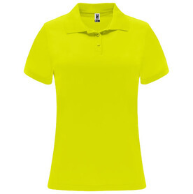 Monzha Sport Poloshirt für Damen, Fluor Yellow bedrucken, Art.-Nr. R04101C1