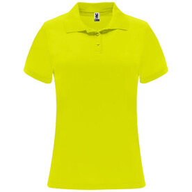 Monzha Sport Poloshirt für Damen, Fluor Yellow bedrucken, Art.-Nr. R04101C1