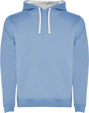 Urban Kapuzenpullover für Herren, himmelblau, weiss bedrucken, Art.-Nr. R10678D3