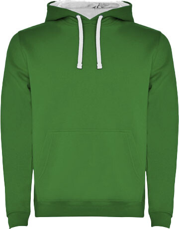 Urban Kapuzenpullover für Herren, Kelly Green, weiss bedrucken, Art.-Nr. R10678E0