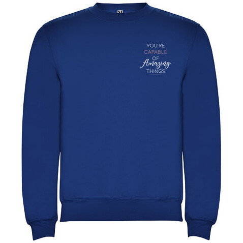 Clasica Sweatshirt mit Rundhalsausschnitt Unisex, royalblau bedrucken, Art.-Nr. R10704T3