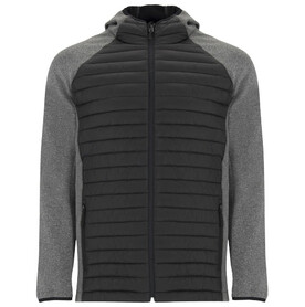 Minsk Hybrid Thermojacke Unisex, schwarz, heather schwarz bedrucken, Art.-Nr. R11208M1