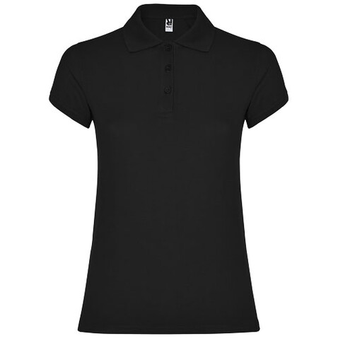 Star Poloshirt für Damen, schwarz bedrucken, Art.-Nr. R66343O2 Star Poloshirt für Damen, schwarz bedrucken, Art.-Nr. R66343O2