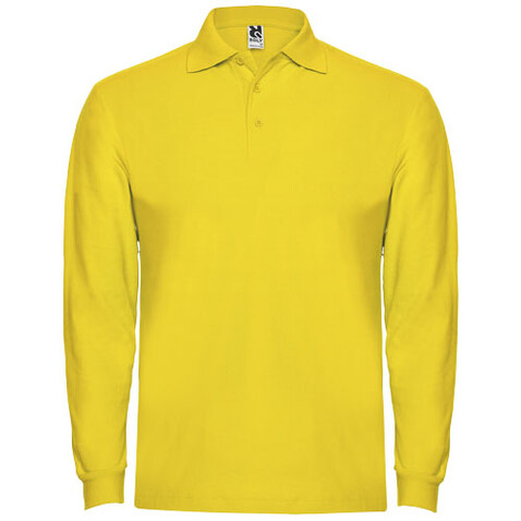 Estrella Langarm Poloshirt für Herren, gelb bedrucken, Art.-Nr. R66351B1