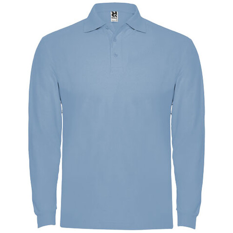 Estrella Langarm Poloshirt für Herren, himmelblau bedrucken, Art.-Nr. R66352H1