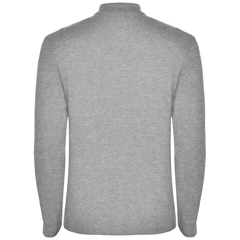Estrella Langarm Poloshirt für Herren, Marl Grey bedrucken, Art.-Nr. R66352U3