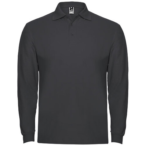Estrella Langarm Poloshirt für Herren, Dark Lead bedrucken, Art.-Nr. R66354B2