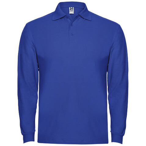 Estrella Langarm Poloshirt für Herren, royalblau bedrucken, Art.-Nr. R66354T5