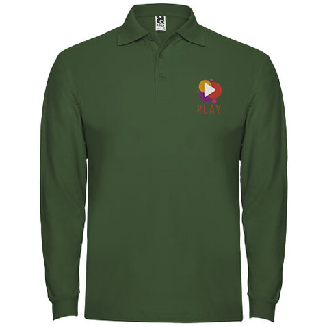 Estrella Langarm Poloshirt für Herren, dunkelgrün bedrucken, Art.-Nr. R66354Z1