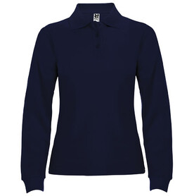 Estrella Langarm Poloshirt für Damen, Navy Blue bedrucken, Art.-Nr. R66361R1