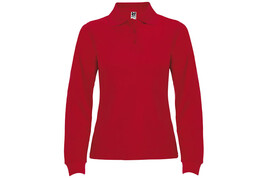 Estrella Langarm Poloshirt für Damen, rot bedrucken, Art.-Nr. R66364I1
