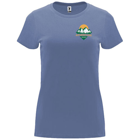 Capri T-Shirt für Damen, Blue Denim bedrucken, Art.-Nr. R66831K5
