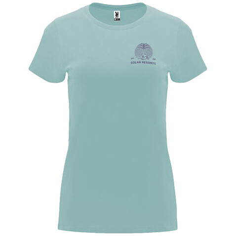 Capri T-Shirt für Damen, Washed Blue bedrucken, Art.-Nr. R66831P3
