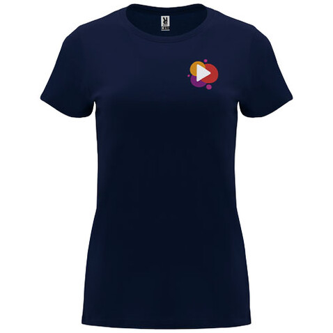 Capri T-Shirt für Damen, Navy Blue bedrucken, Art.-Nr. R66831R5