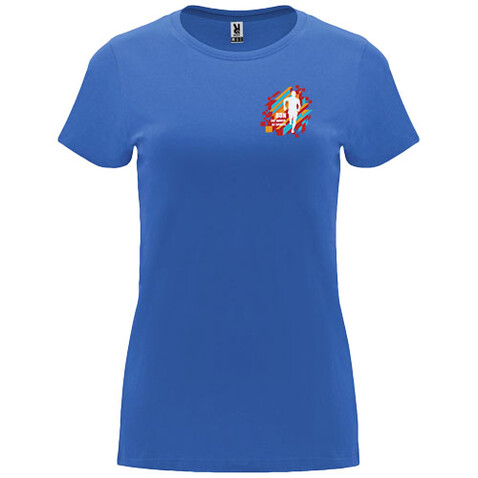 Capri T-Shirt für Damen, Riviera Blue bedrucken, Art.-Nr. R66831V4