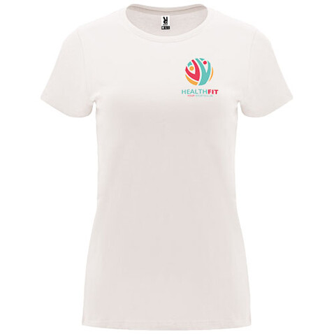 Capri T-Shirt für Damen, Vintage White bedrucken, Art.-Nr. R66832C1