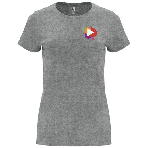 Capri T-Shirt für Damen, Marl Grey bedrucken, Art.-Nr. R66832U4