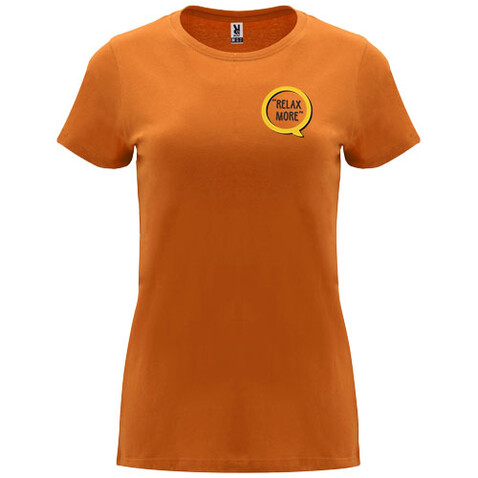 Capri T-Shirt für Damen, orange bedrucken, Art.-Nr. R66833I4