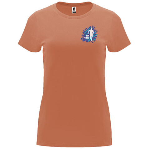 Capri T-Shirt für Damen, Greek Orange bedrucken, Art.-Nr. R66833M1