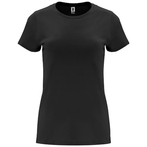 Capri T-Shirt für Damen, schwarz bedrucken, Art.-Nr. R66833O2