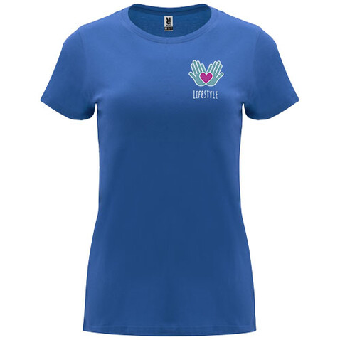 Capri T-Shirt für Damen, royalblau bedrucken, Art.-Nr. R66834T5