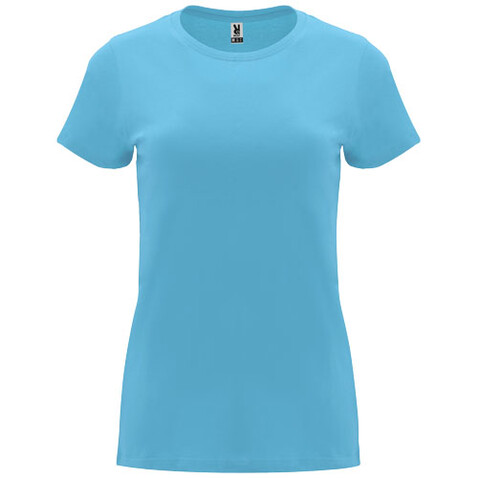 Capri T-Shirt für Damen, türkis bedrucken, Art.-Nr. R66834U1