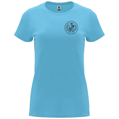 Capri T-Shirt für Damen, türkis bedrucken, Art.-Nr. R66834U1