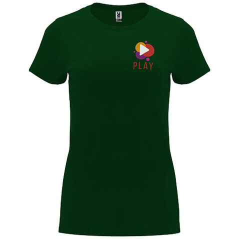 Capri T-Shirt für Damen, dunkelgrün bedrucken, Art.-Nr. R66834Z4