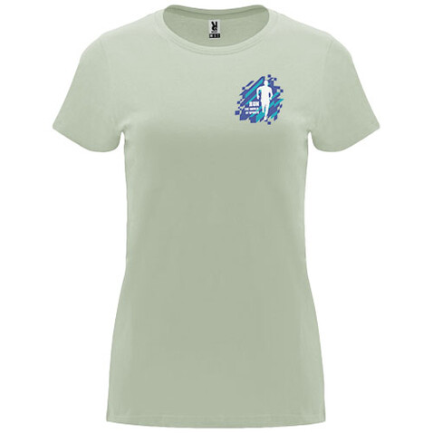 Capri T-Shirt für Damen, Mist Green bedrucken, Art.-Nr. R66835Q4