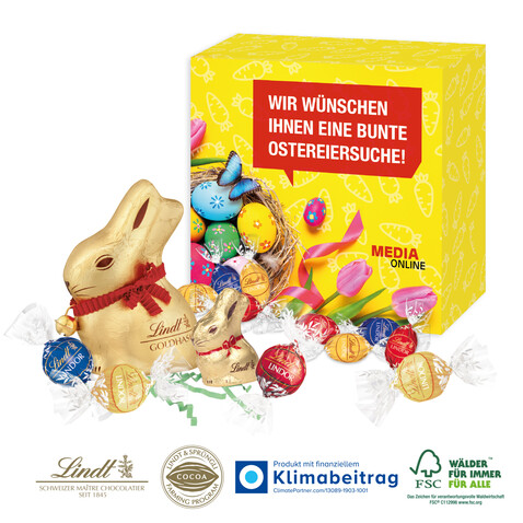 Premium-Präsent „Glücksmomente“ mit Lindt Schokolade bedrucken, Art.-Nr. 94621-O