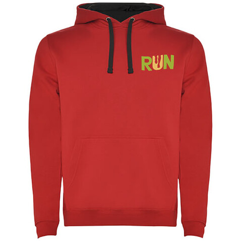 Urban Kapuzenpullover für Kinder, rot, schwarz bedrucken, Art.-Nr. K10678KG