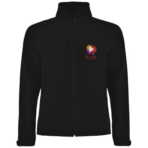 Rudolph Softshelljacke Unisex, schwarz bedrucken, Art.-Nr. R64353O2