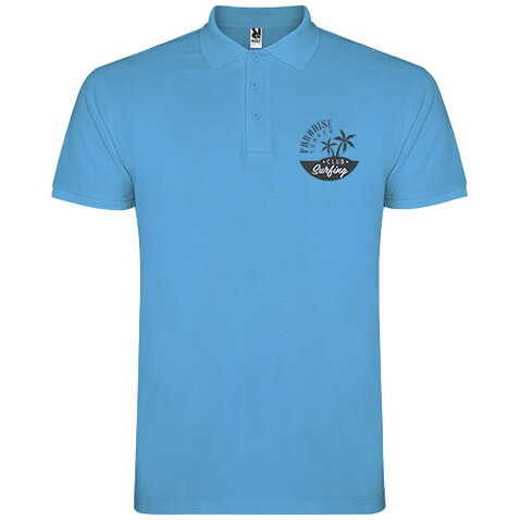 Star Poloshirt für Herren, türkis bedrucken, Art.-Nr. R66384U2