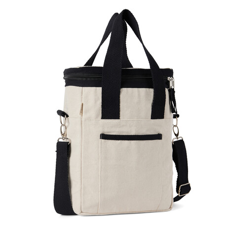 VINGA Volonne AWARE™ Kühltasche aus recyceltem Canvas off white, schwarz bedrucken, Art.-Nr. V422113
