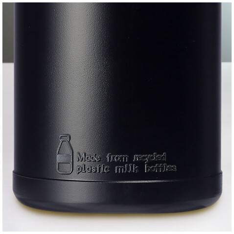 Baseline Recycelte Sportflasche, 500 ml, schwarz, aquablau bedrucken, Art.-Nr. 21044451