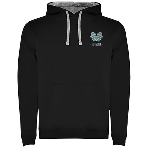 Urban Kapuzenpullover für Herren, schwarz, Marl Grey bedrucken, Art.-Nr. R10678B5