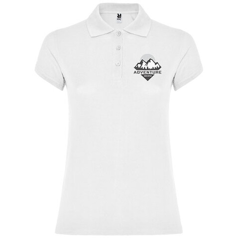 Star Poloshirt für Damen, weiss bedrucken, Art.-Nr. R66341Z2
