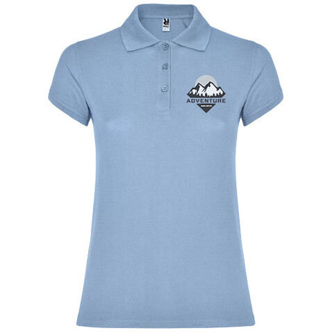 Star Poloshirt für Damen, himmelblau bedrucken, Art.-Nr. R66342H4 Star Poloshirt für Damen, himmelblau bedrucken, Art.-Nr. R66342H4