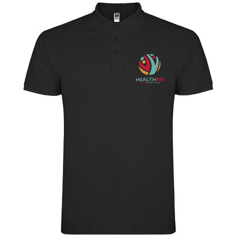Star Poloshirt für Herren, schwarz bedrucken, Art.-Nr. R66383O6